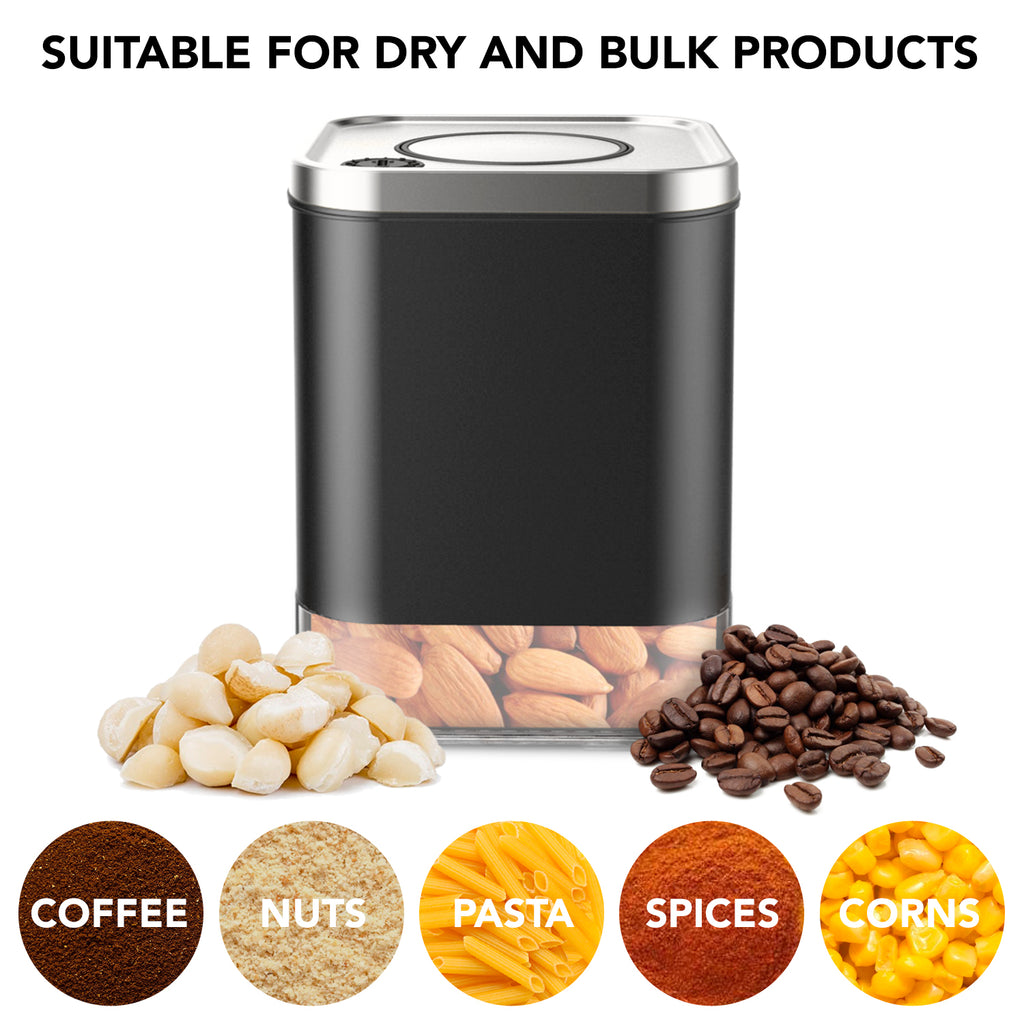 Kaffe Glass Storage Container Coffee Canister. BPA Free Stainless Steel  Airtight Lid (12oz), 12 oz - Fry's Food Stores