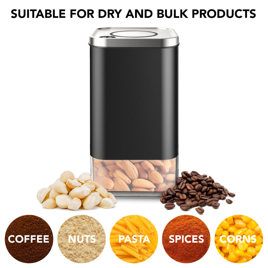 Kaffe Glass Storage Container Coffee Canister. BPA Free Stainless Steel  Airtight Lid (12oz), 12 oz - Fry's Food Stores