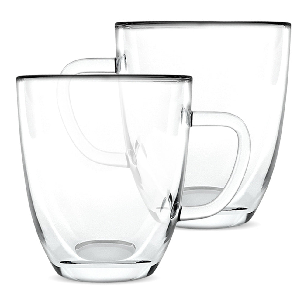 Kaffe 16oz Large Glass Coffee Cups - Double-Wall Clear Coffee Mug