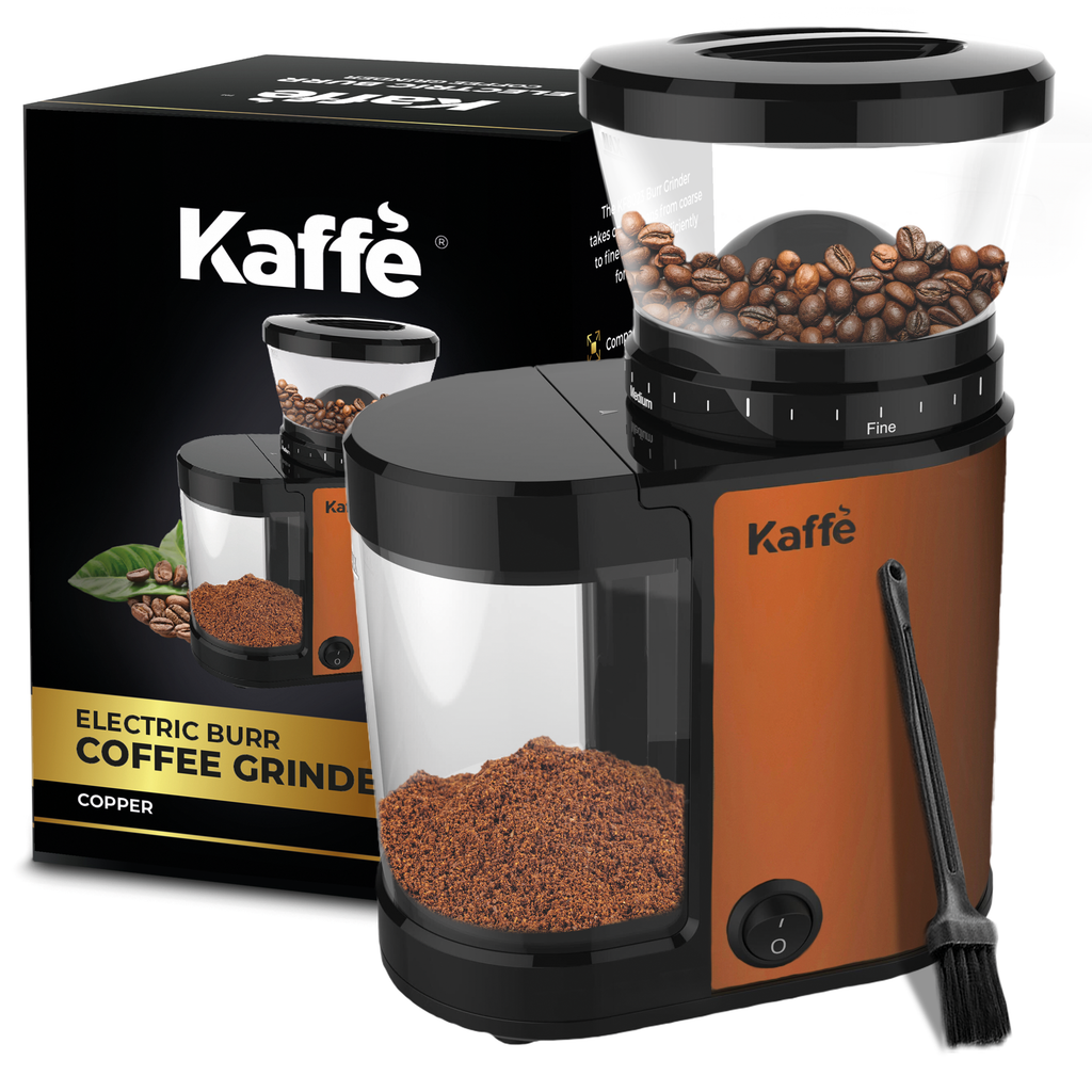 Kaffe KF2010 Electric Coffee Grinder with Cleaning Brush - White