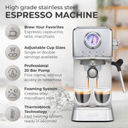 Espresso Coffee Machine w/ Milk Frother, KF1000X