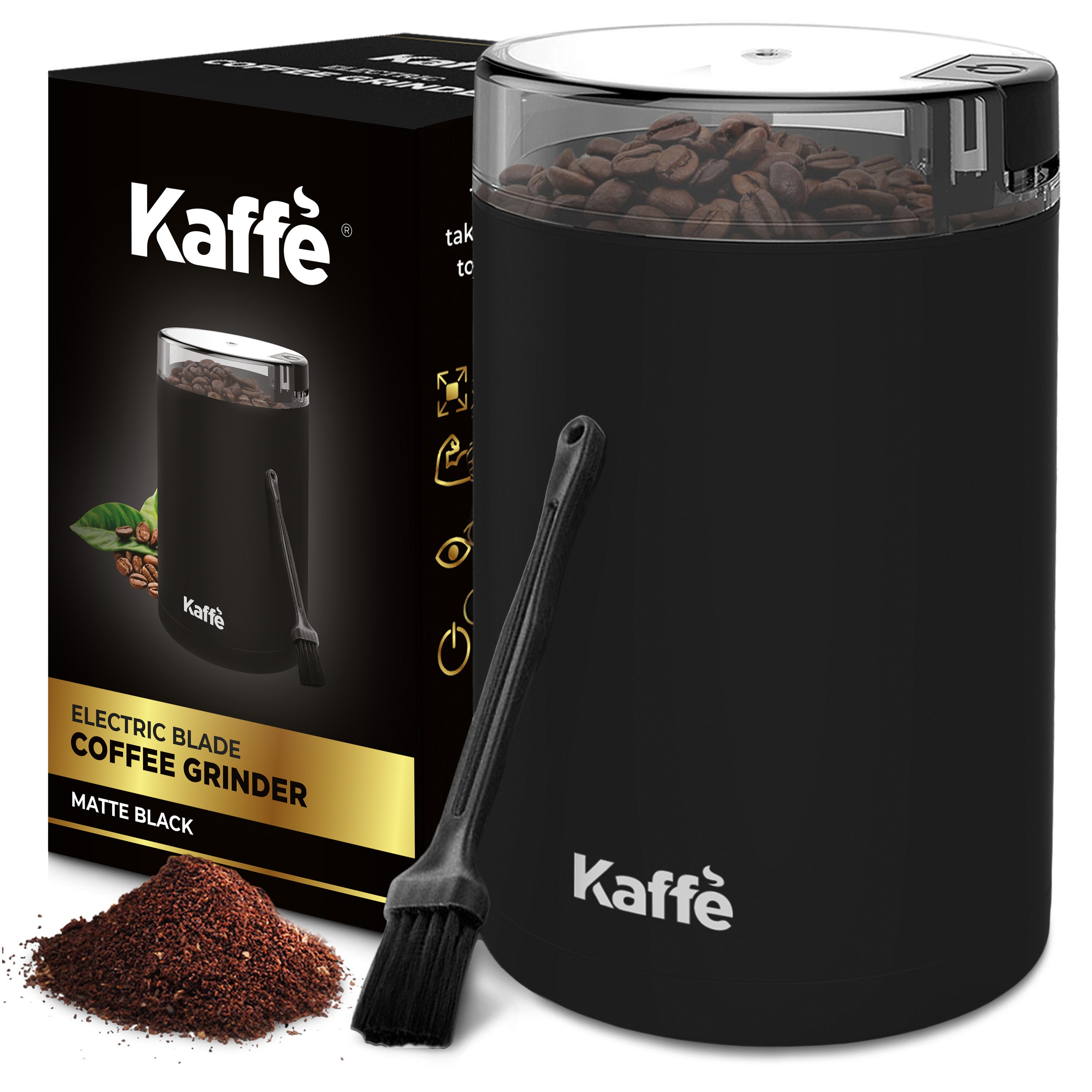 Kaffe KF2050 Electric Blade Coffee Grinder (Matte Black) – Kaffe